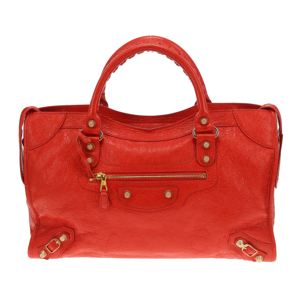 Balenciaga Giant 12 Motorcycle City Bag Orange GHW 2015