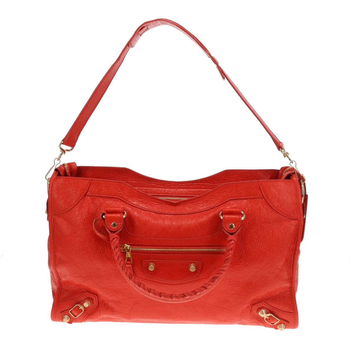 Balenciaga Giant 12 Motorcycle City Bag Orange GHW 2015