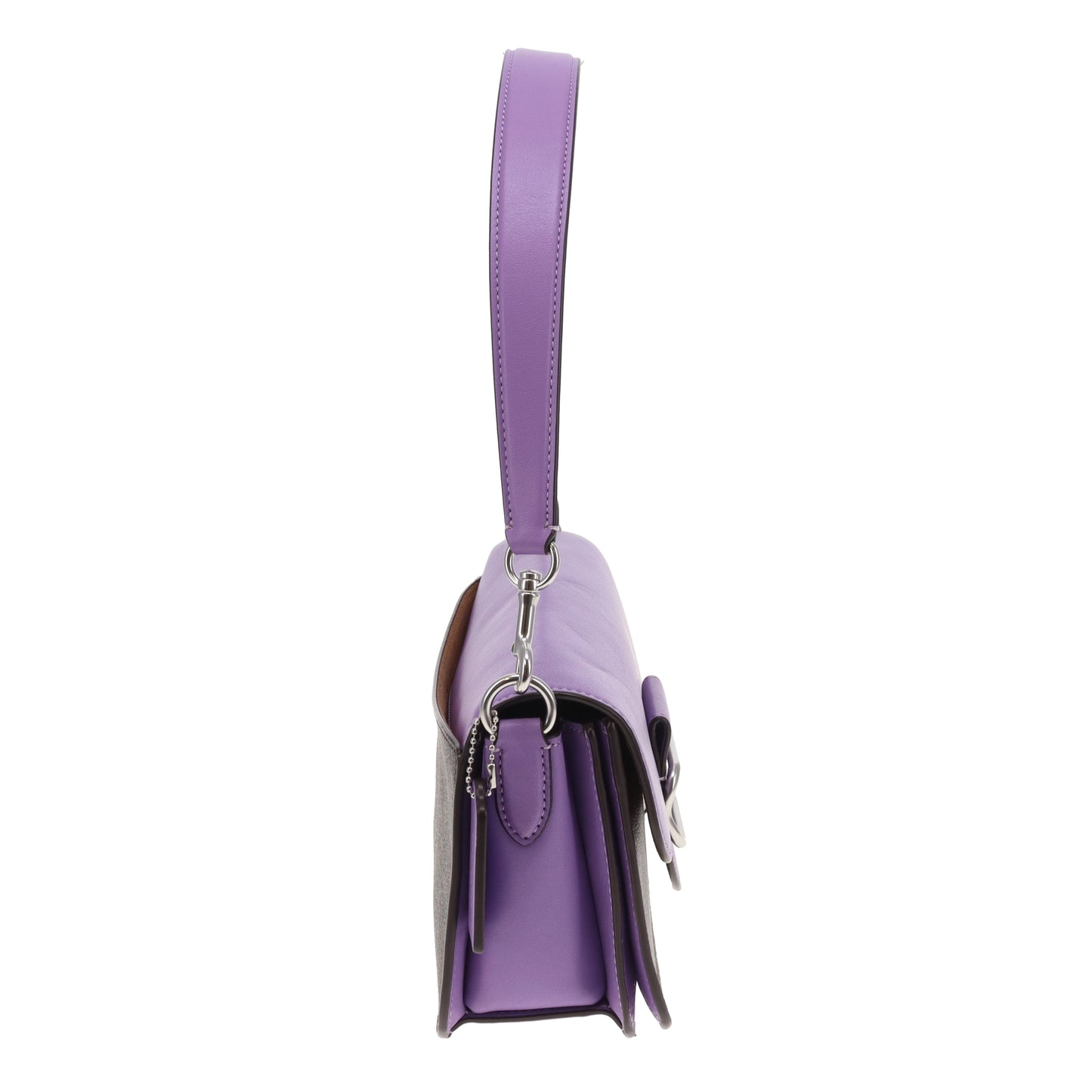 Coach Morgan Shoulder Bag Purple Leather and Signature Canvas