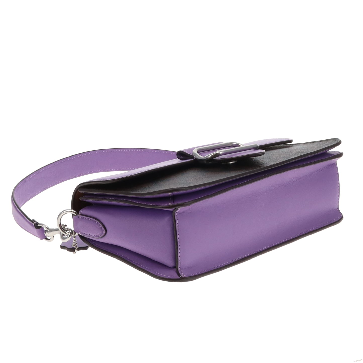 Coach Morgan Shoulder Bag Purple Leather and Signature Canvas