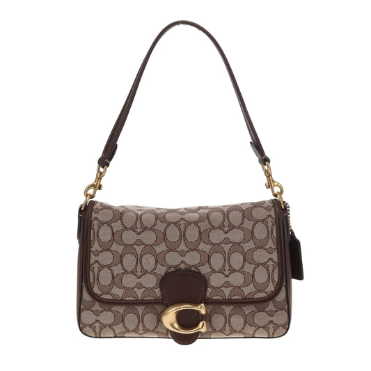 Coach Soft Tabby Shoulder Bag Signature Canvas Brown
