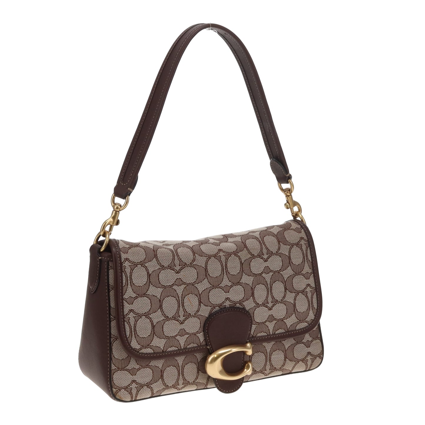 Coach Soft Tabby Shoulder Bag Signature Canvas Brown