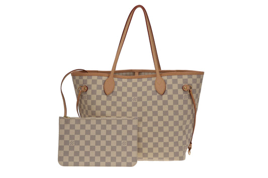 Louis Vuitton Neverfull MM with Pochette Damier Azur AR5129 - 2019