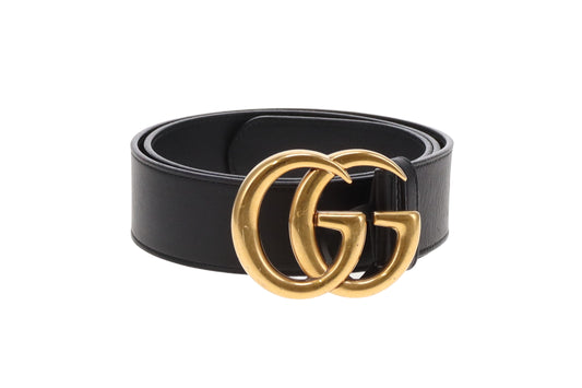 Gucci Marmont Belt 4cm Black GHW 85cm