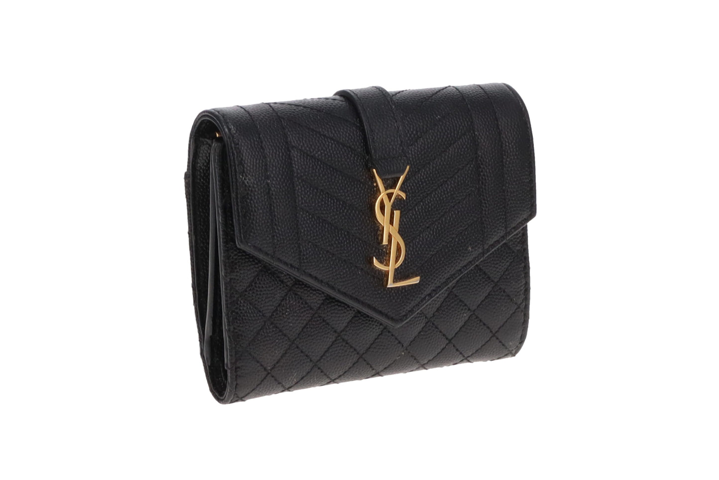 Saint Laurent Tri-Fold Wallet CompactCassandre Matelassé Leather