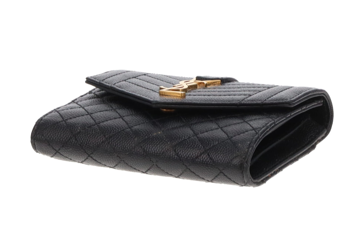 Saint Laurent Tri-Fold Wallet CompactCassandre Matelassé Leather