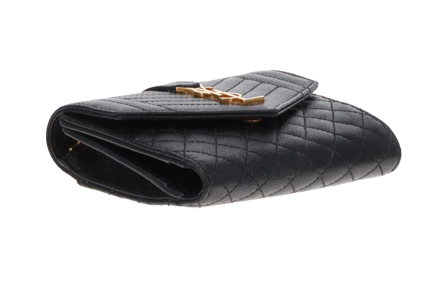 Saint Laurent Tri-Fold Wallet CompactCassandre Matelassé Leather