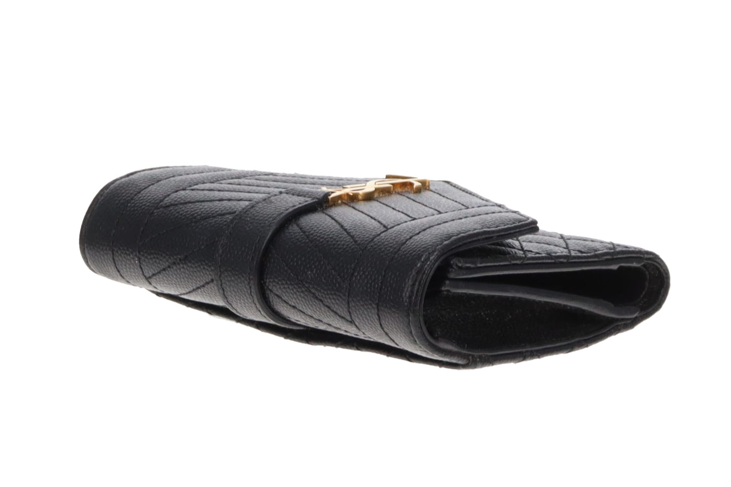 Saint Laurent Tri-Fold Wallet CompactCassandre Matelassé Leather