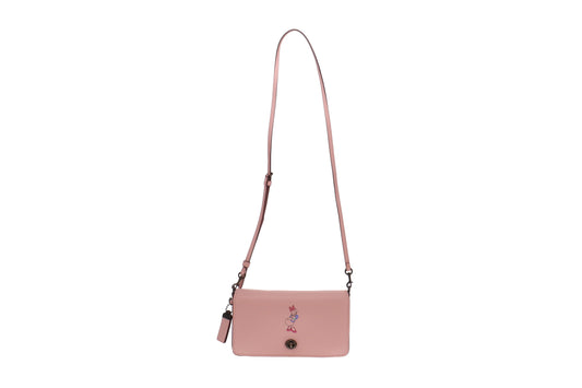 Coach X Disney Baby Pink Leather Daisy Duck Dinky Bag