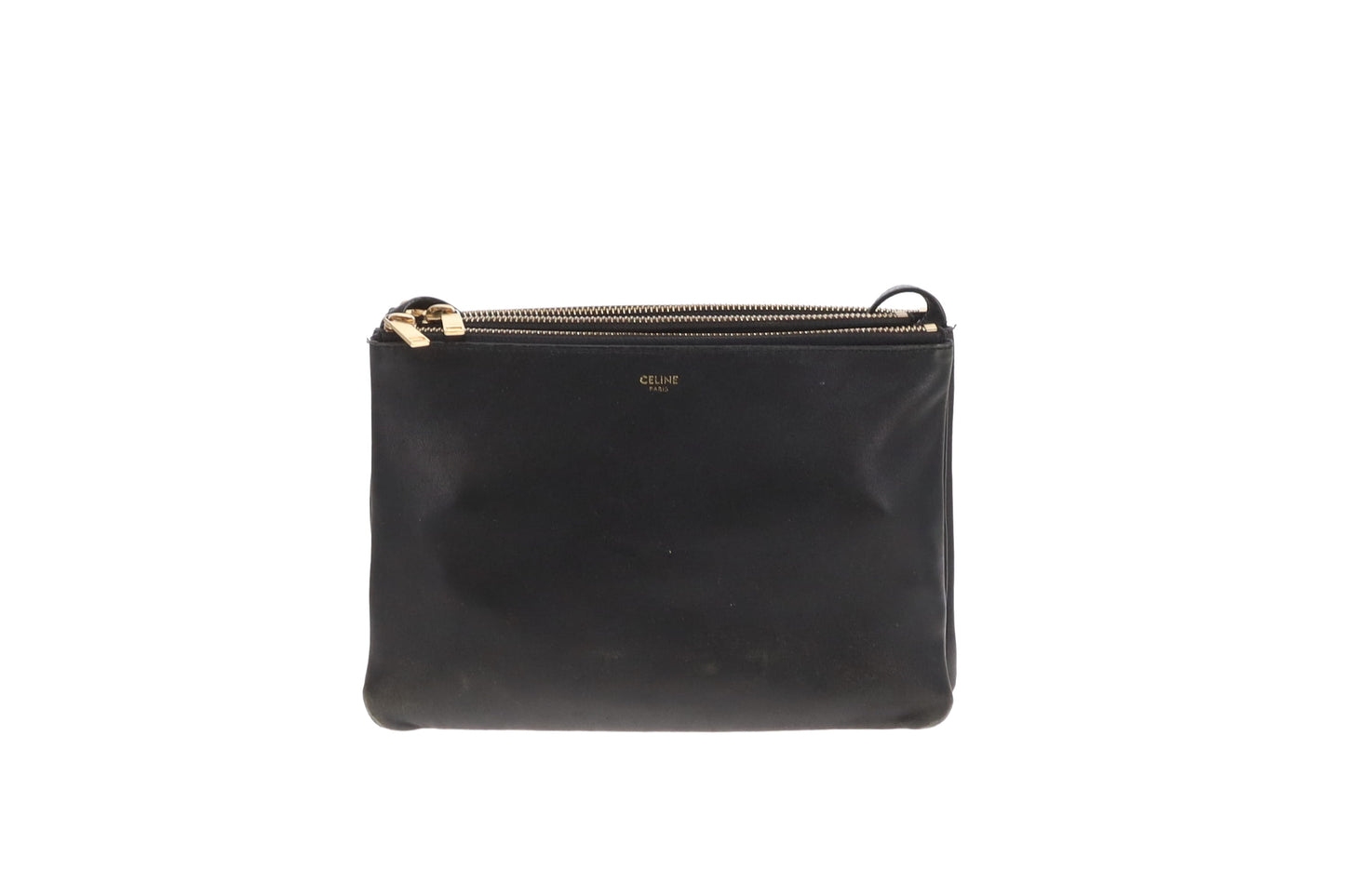 Celine Trio Pouch Lambskin Large Black