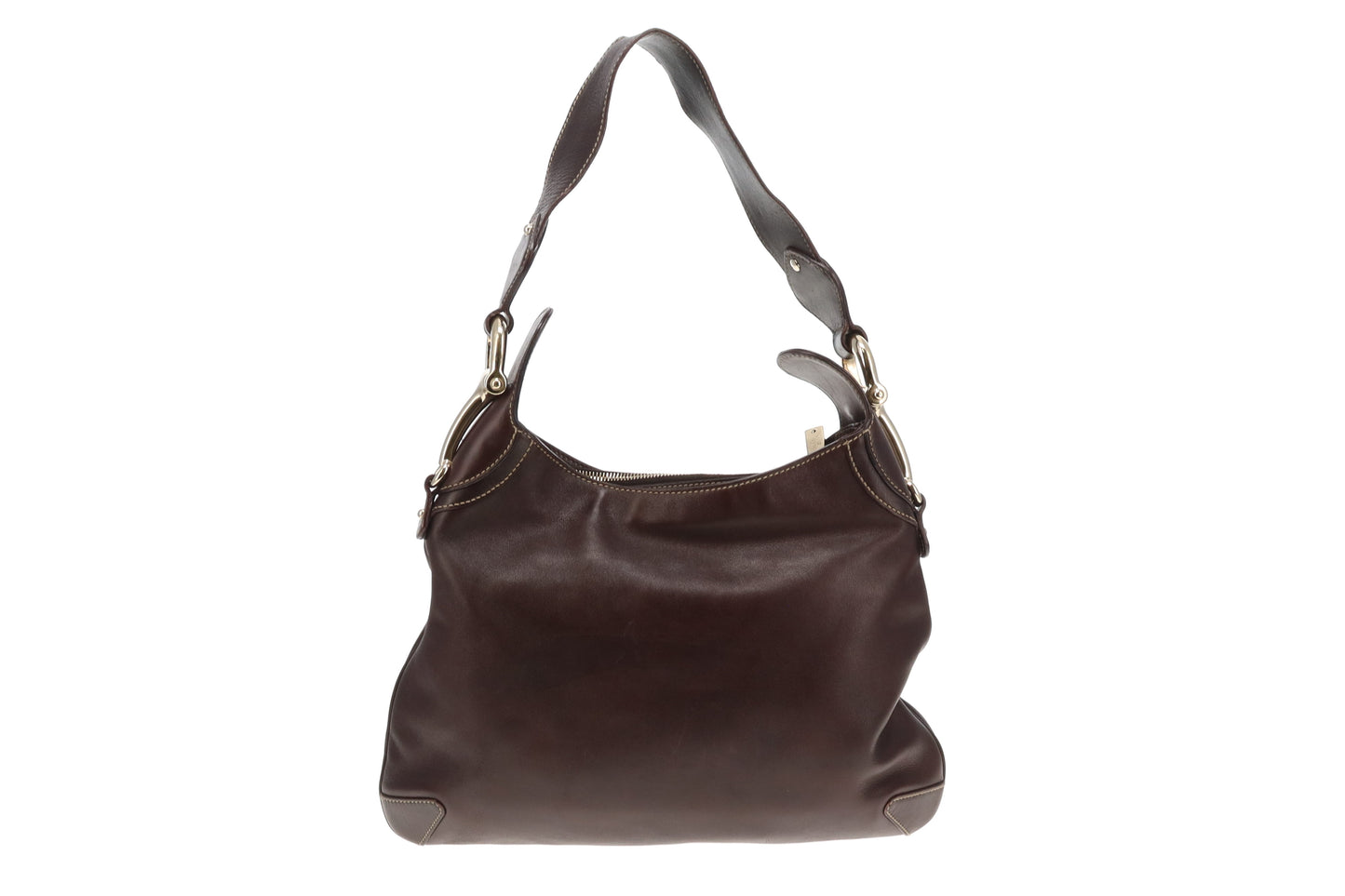 Gucci Shoulder Bag Brown Smooth Leather with Horsebit Detail