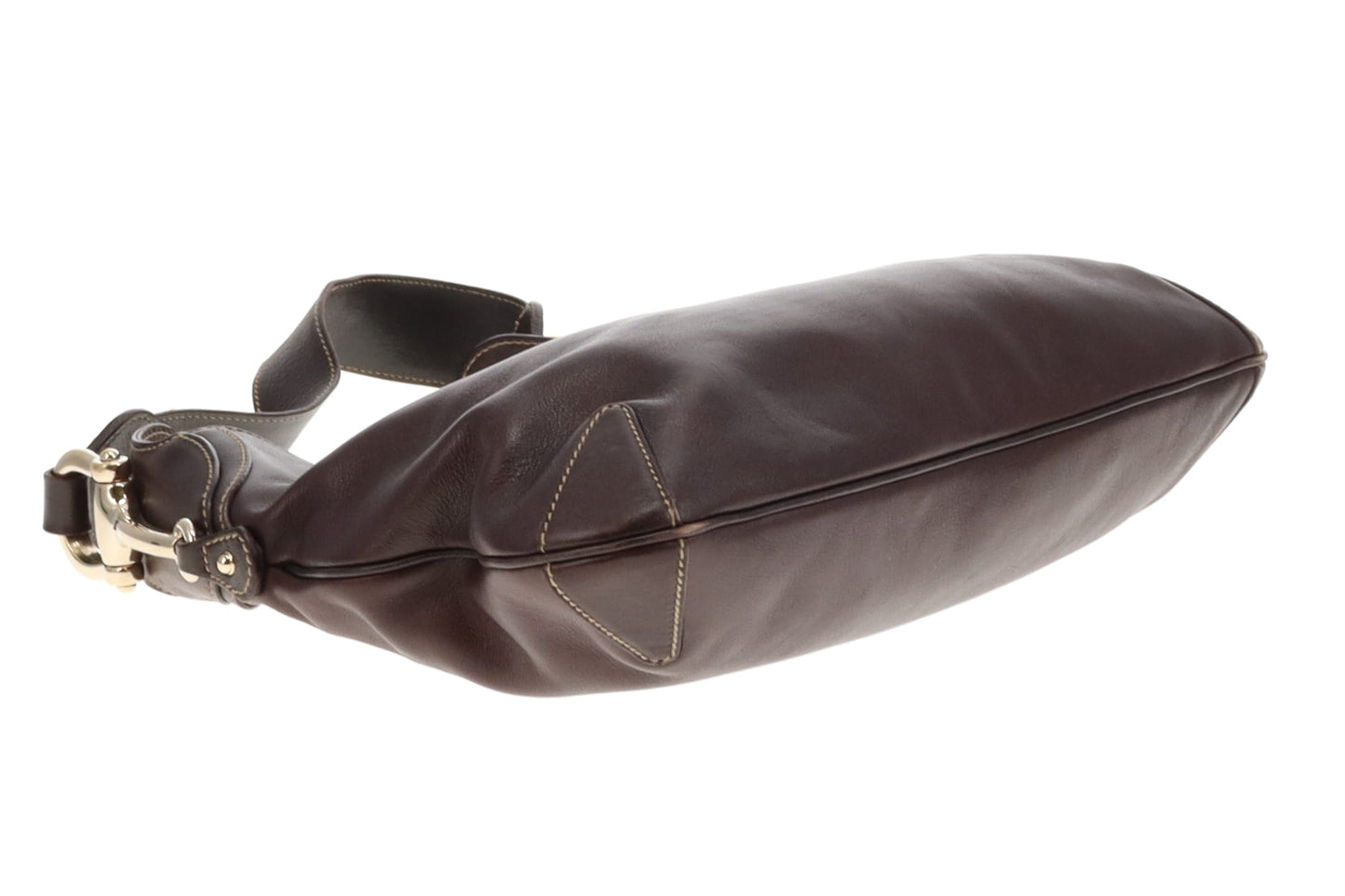 Gucci Shoulder Bag Brown Smooth Leather with Horsebit Detail