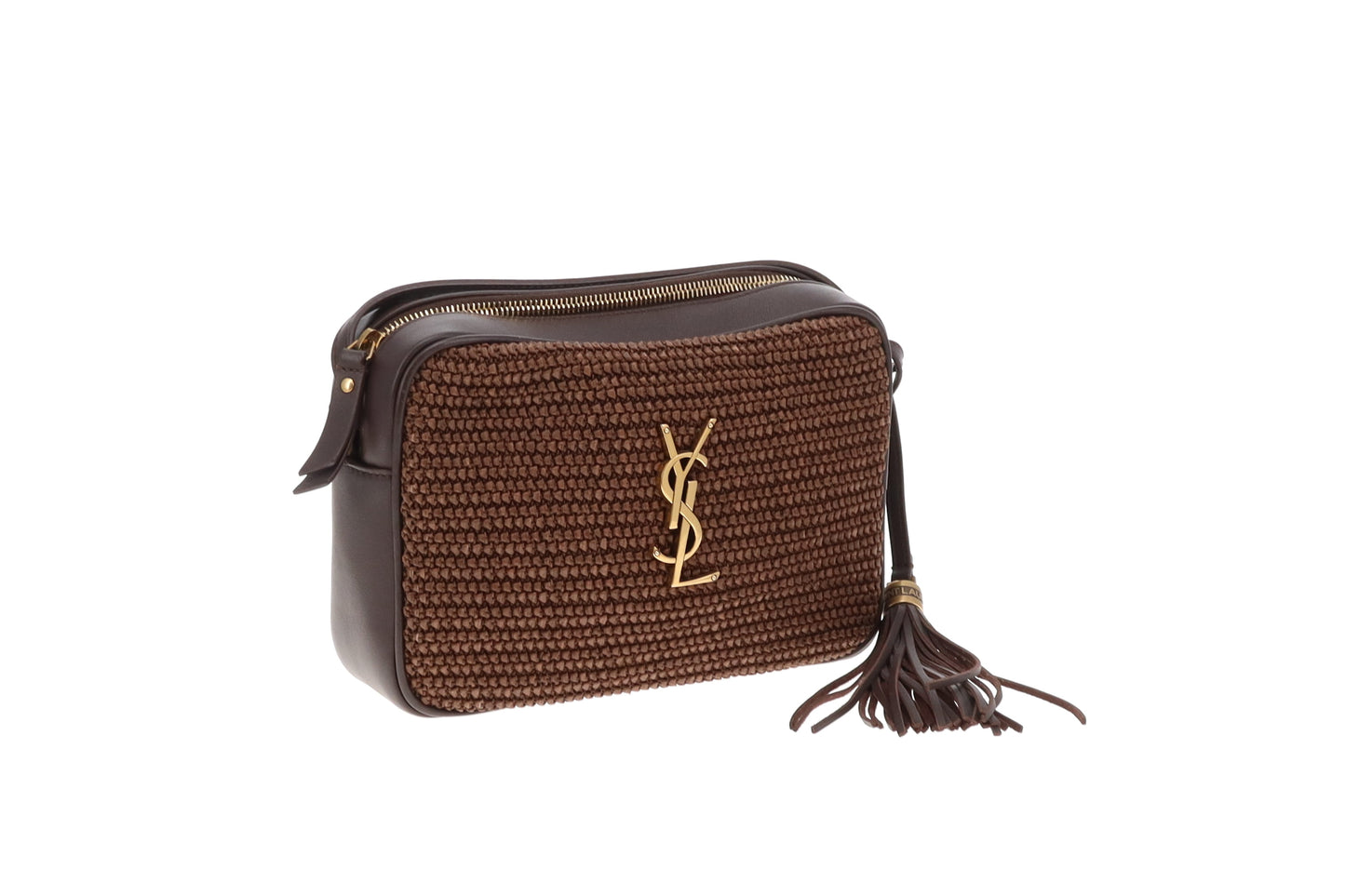 Saint Laurent Lou Camera Bag Choc Brown Raffia 2020