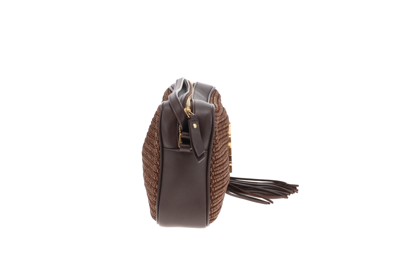 Saint Laurent Lou Camera Bag Choc Brown Raffia 2020