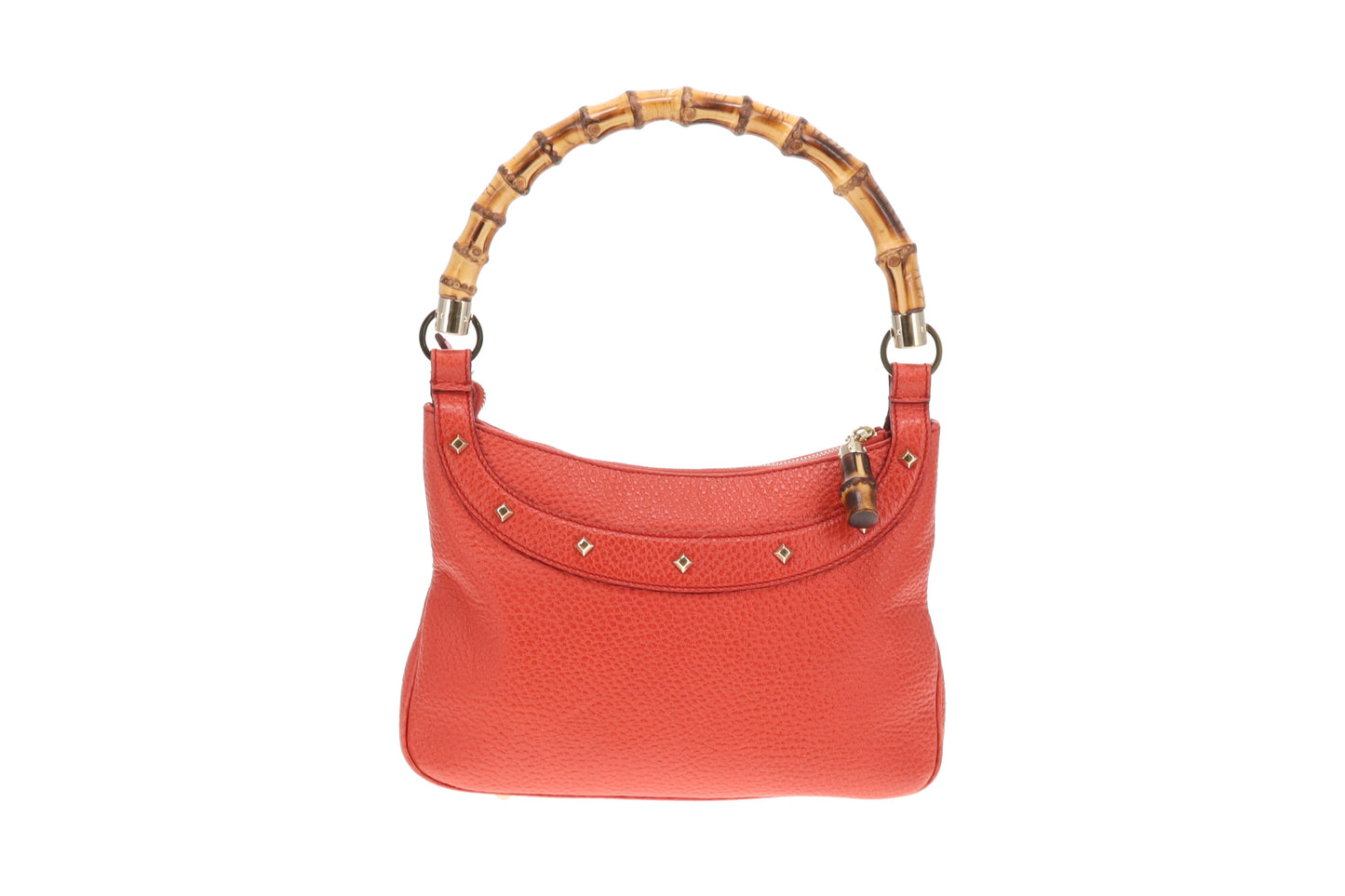 Gucci Bamboo Handle Bag Coral Leather