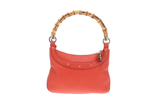 Gucci Bamboo Handle Bag Coral Leather