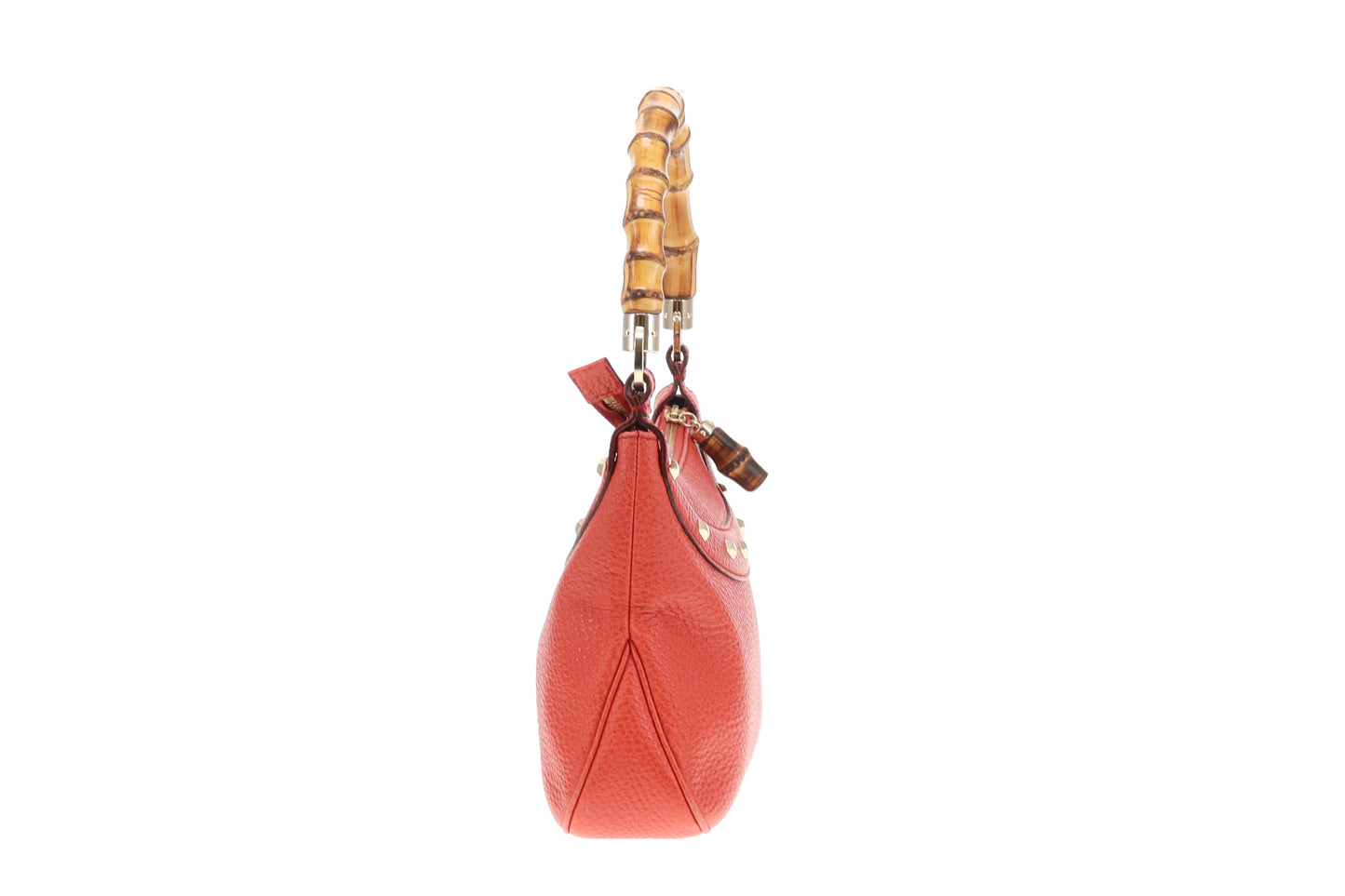 Gucci Bamboo Handle Bag Coral Leather