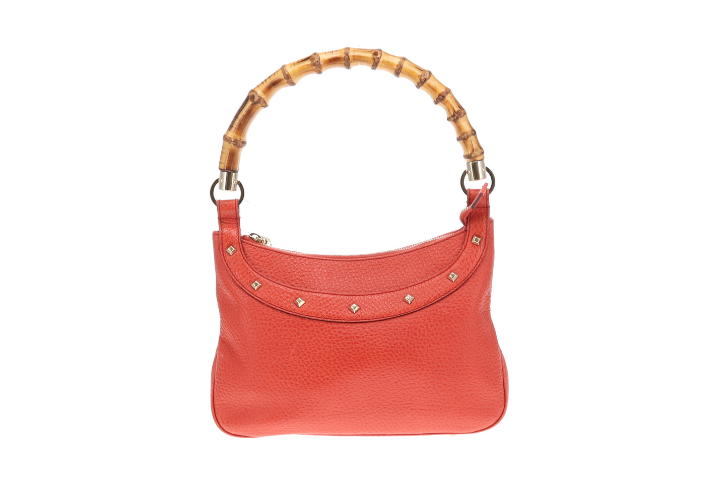 Gucci Bamboo Handle Bag Coral Leather
