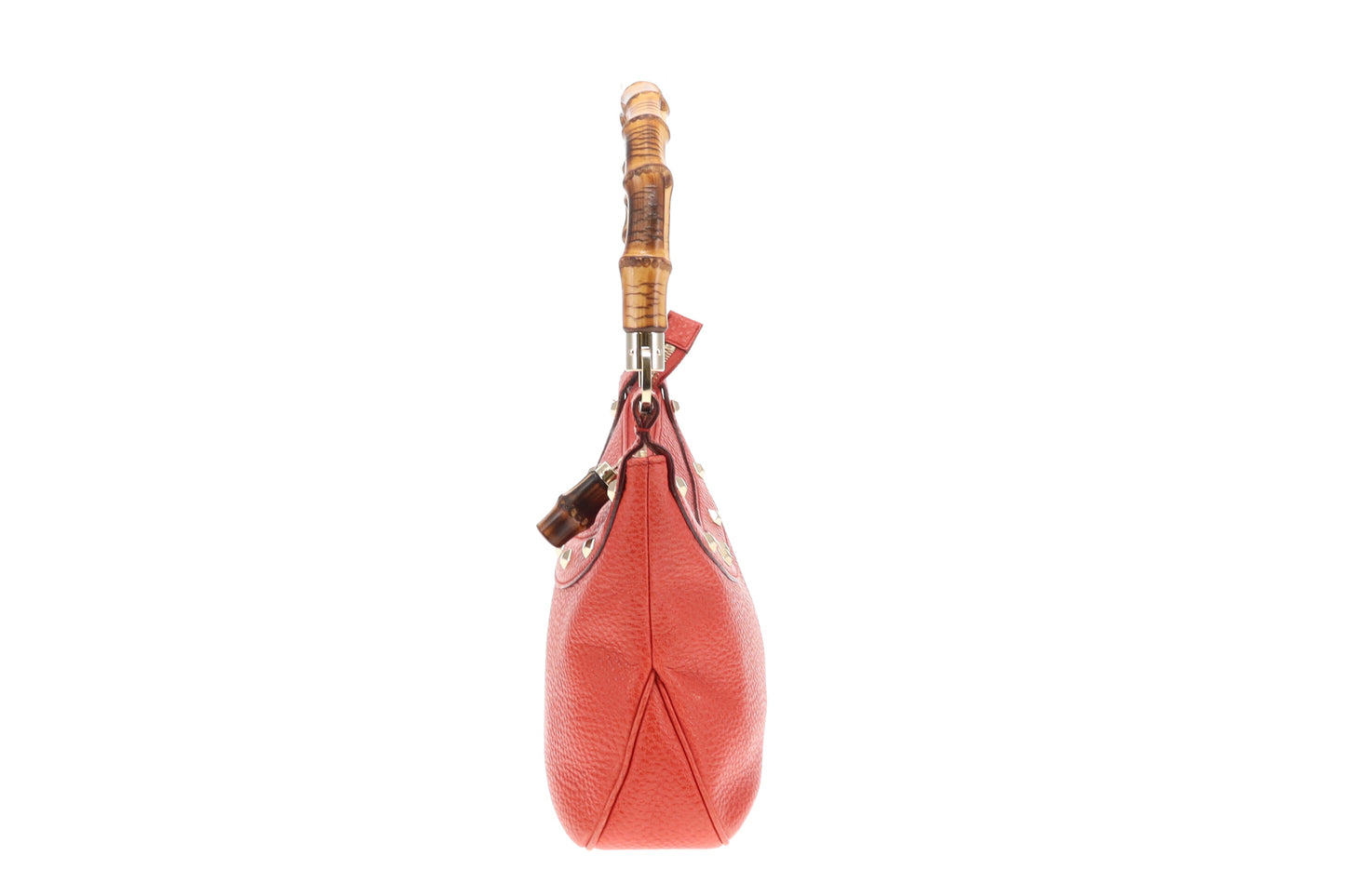 Gucci Bamboo Handle Bag Coral Leather
