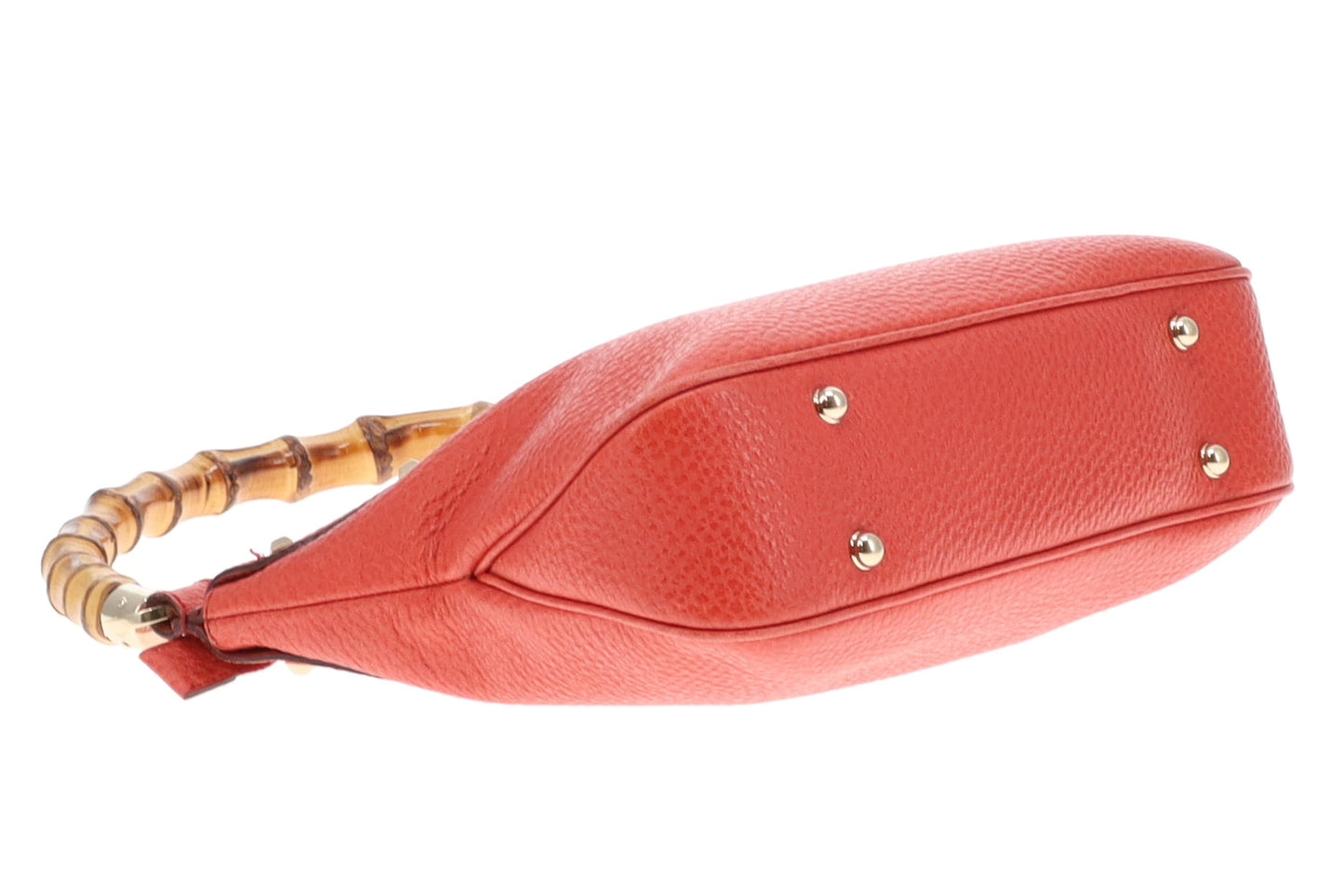 Gucci Bamboo Handle Bag Coral Leather