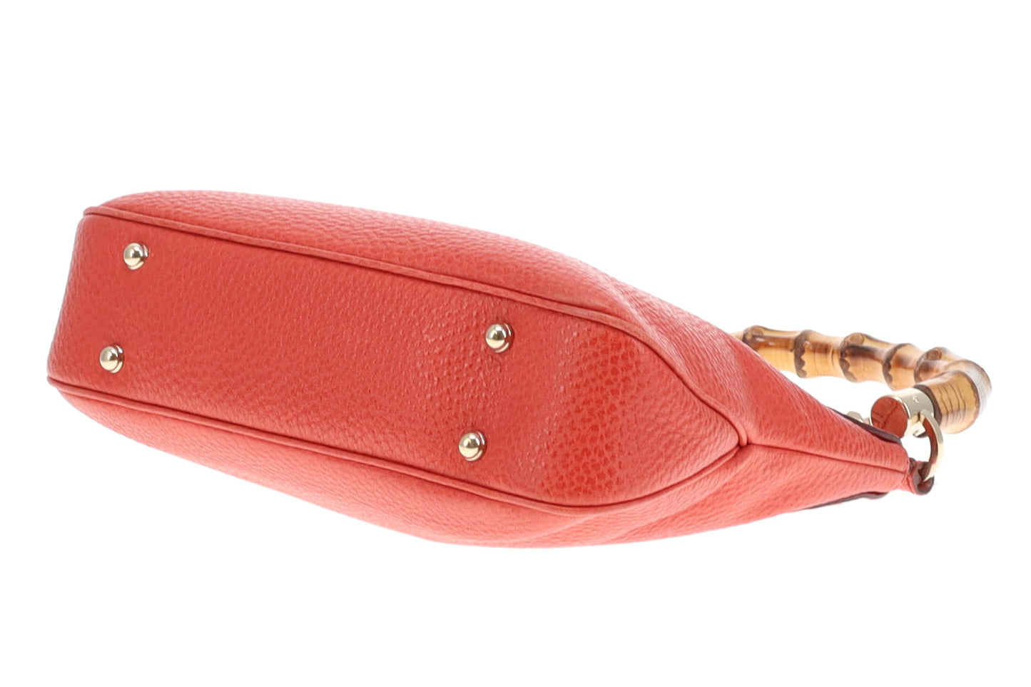 Gucci Bamboo Handle Bag Coral Leather