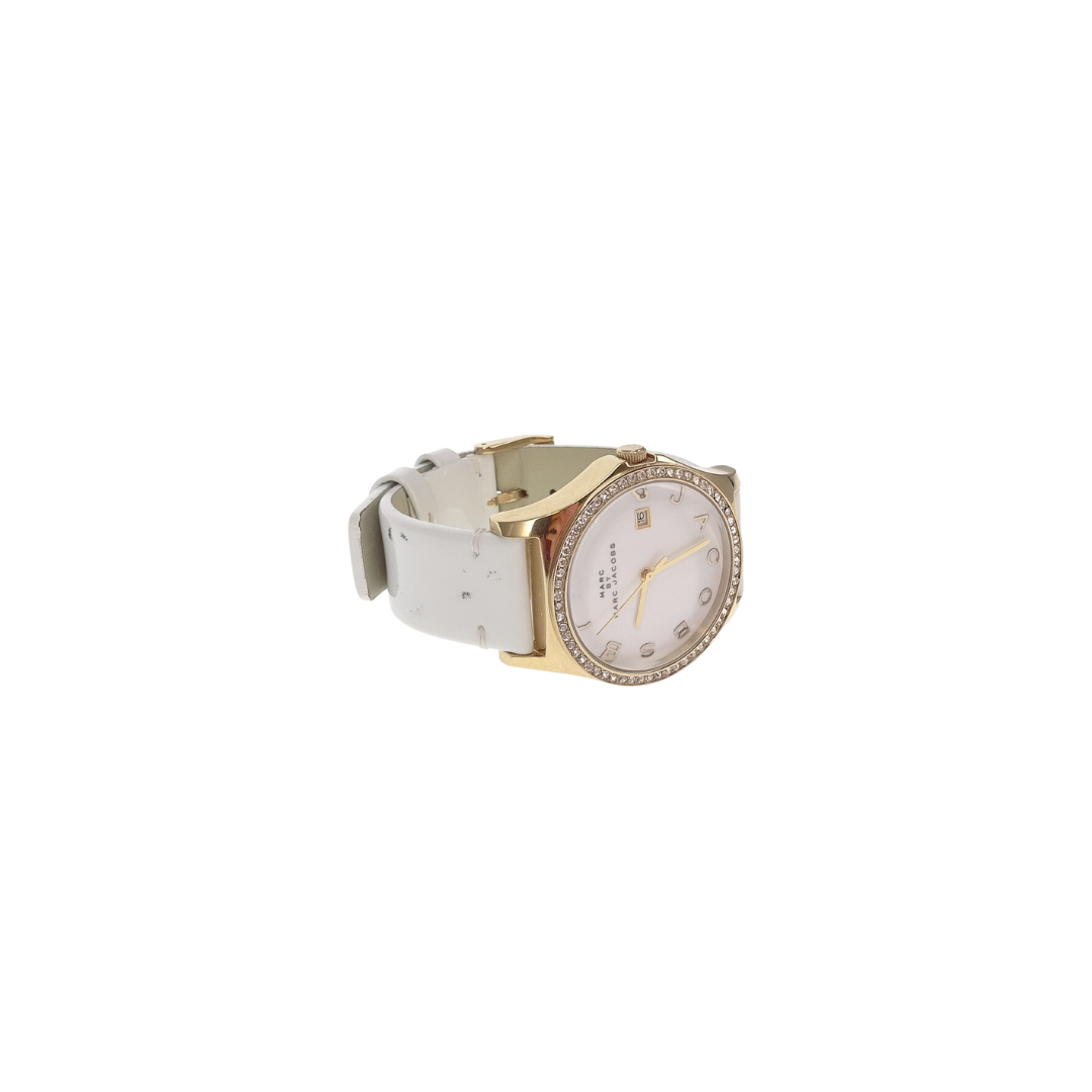 Marc By Marc Jacobs Henry Glitz Watch White Dial And Strap MBM1145