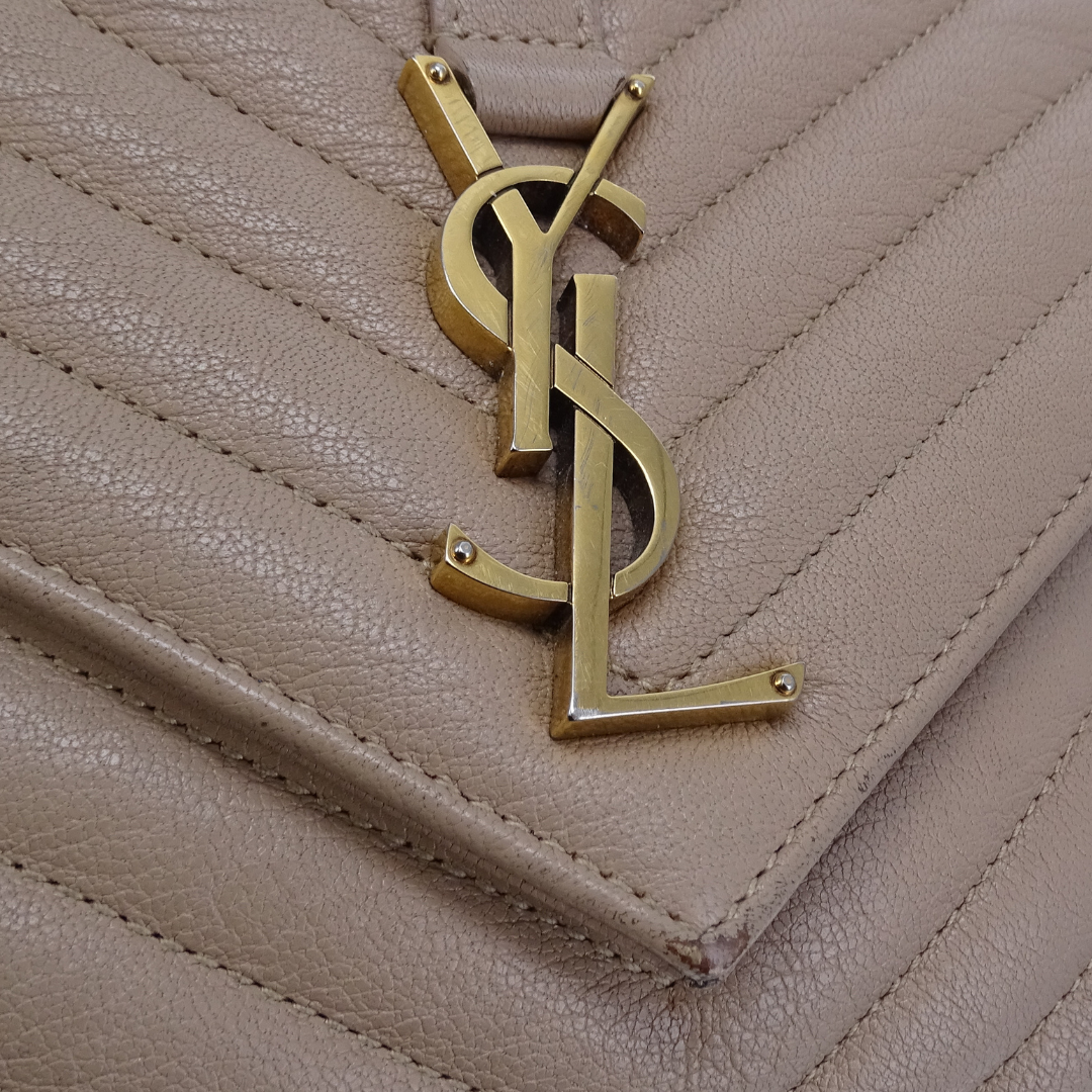 Saint Laurent College Bag Medium Dark Beige GHW 2023