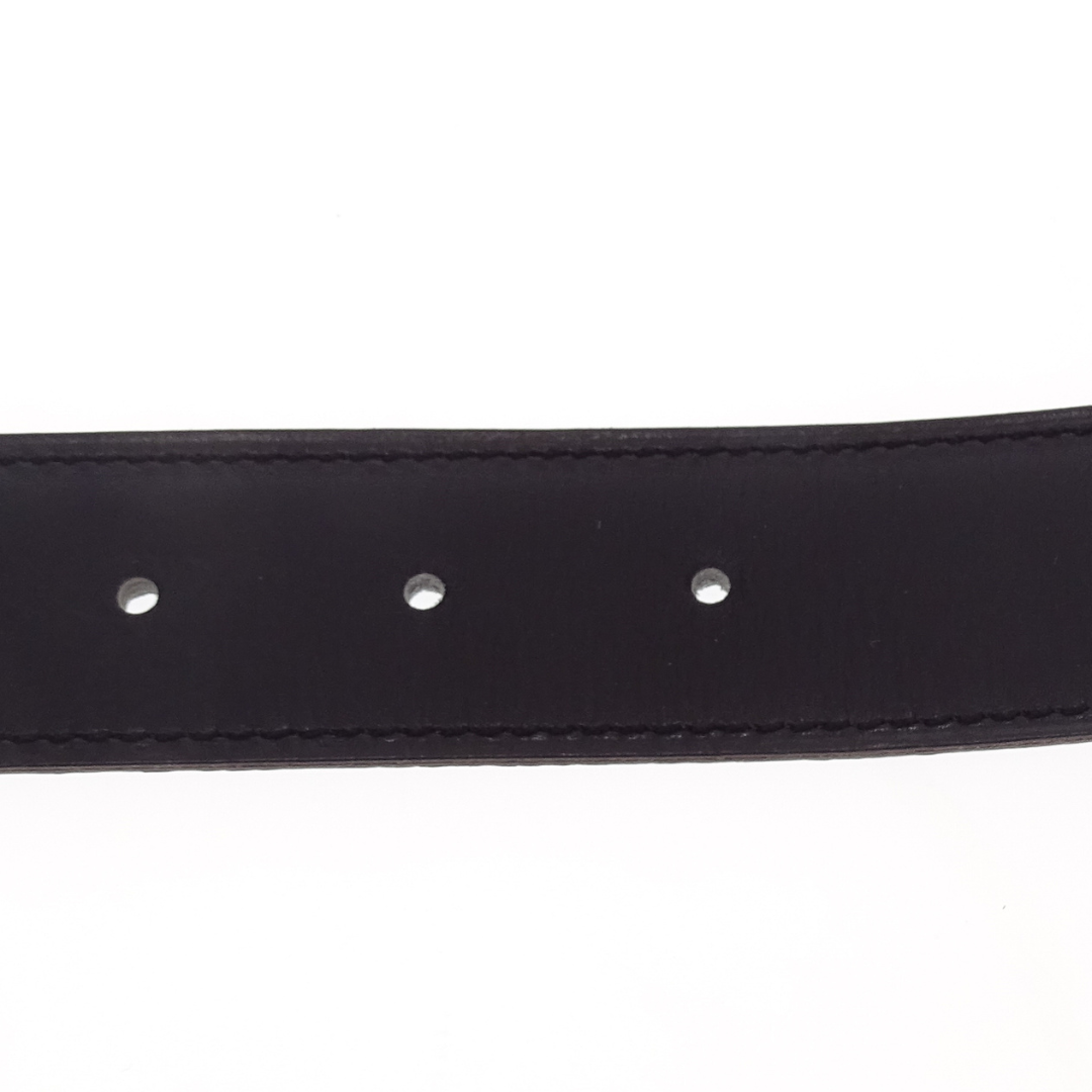 Hermes Clemence & Swift Reversible Belt In Bleu Jean & Black 90cm 2007 (No Buckle)