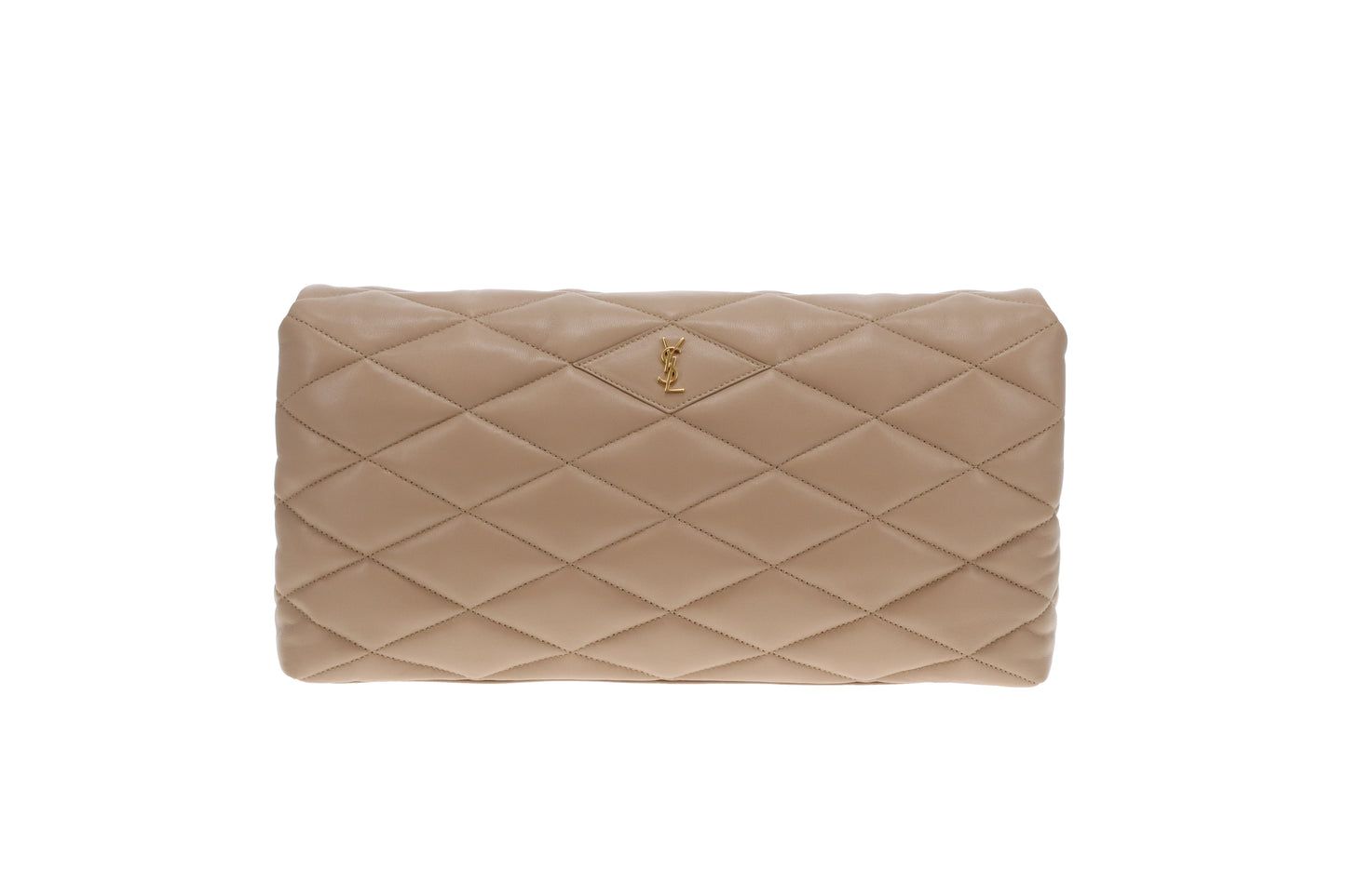 Saint Laurent Sade Oversized Clutch Beige Lambskin 2021