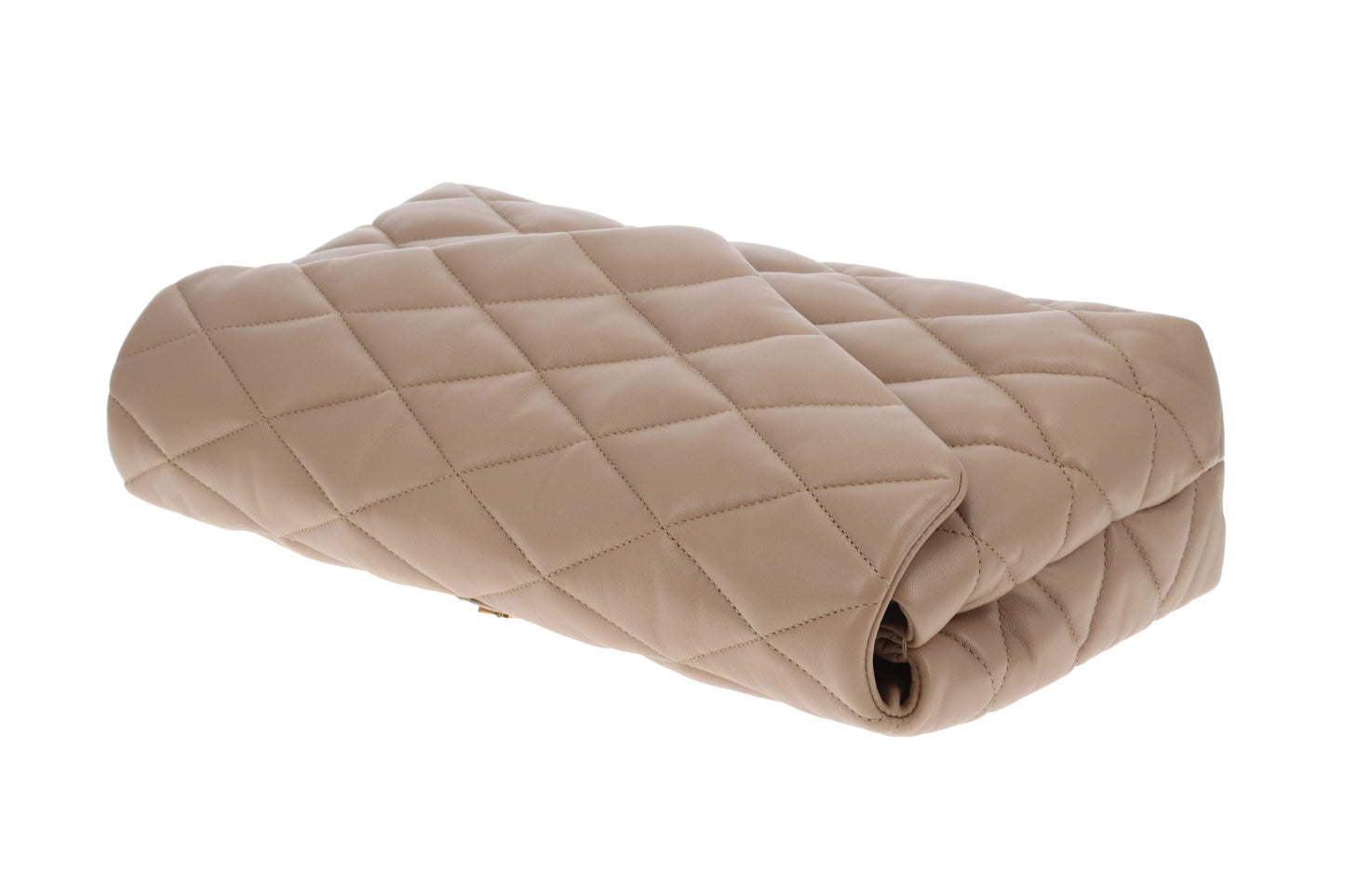 Saint Laurent Sade Oversized Clutch Beige Lambskin 2021