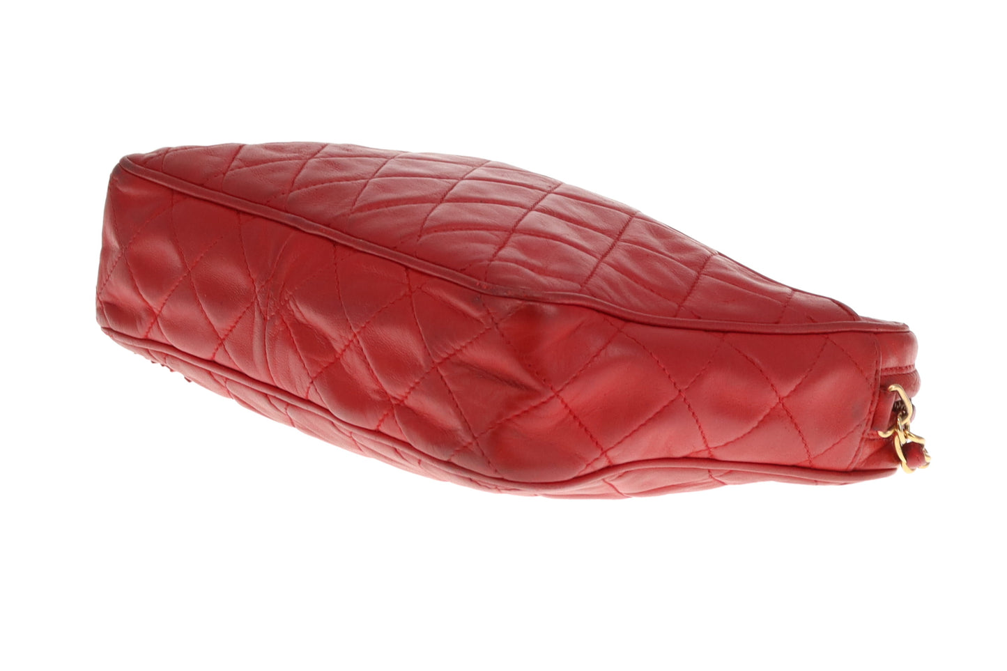 Chanel Vintage Matelasse Lambskin CC Camera Bag Red