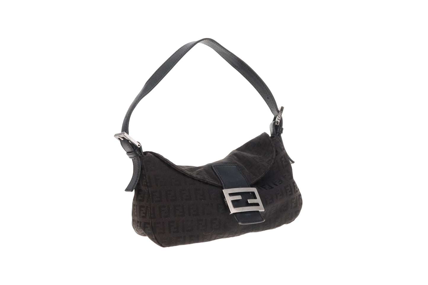Fendi Baguette Half Moon Flap Black