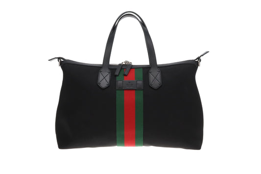 Gucci Web Detail Duffle Bag Black (No Shoulder Strap)
