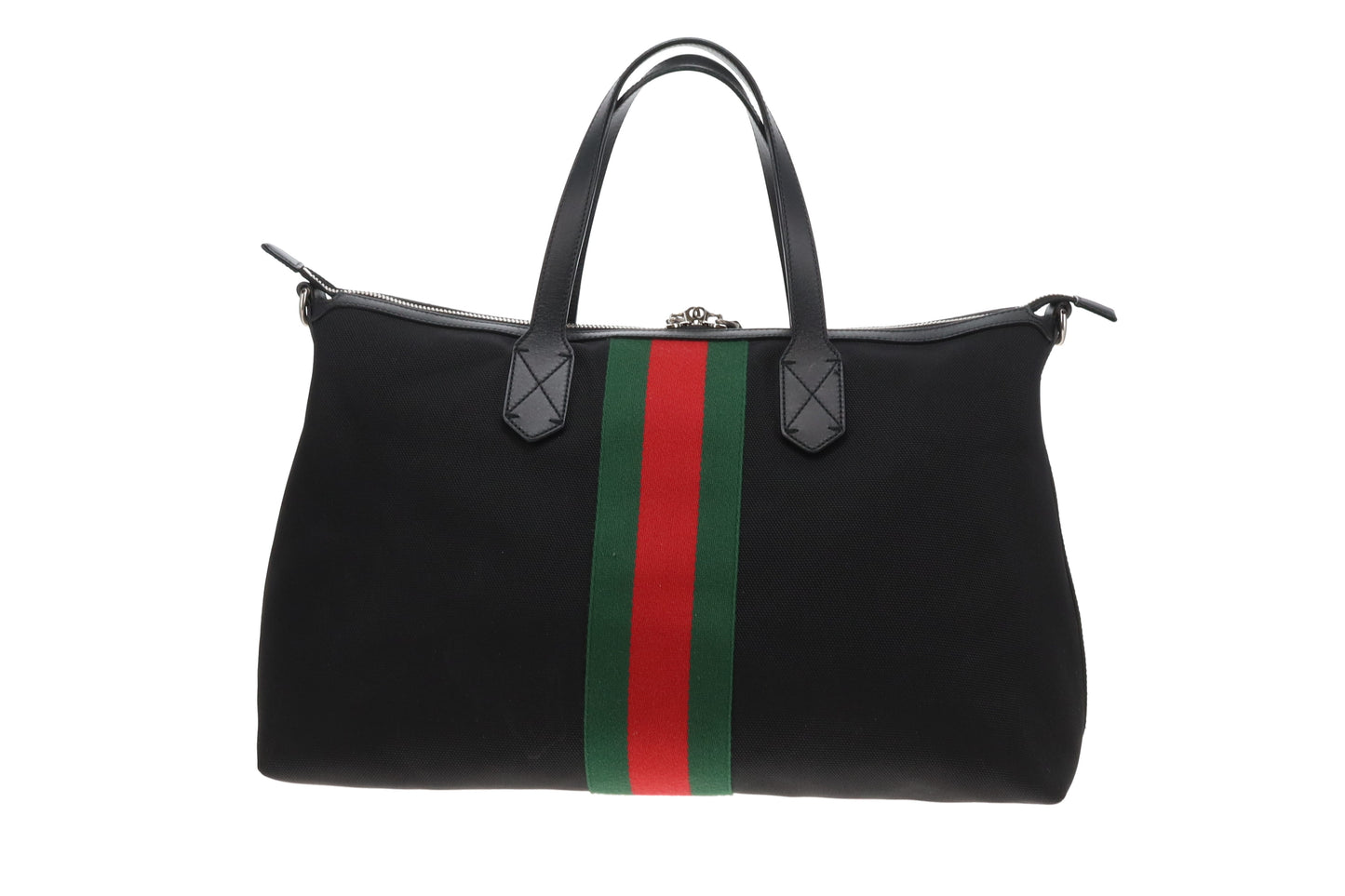 Gucci Web Detail Duffle Bag Black (No Shoulder Strap)