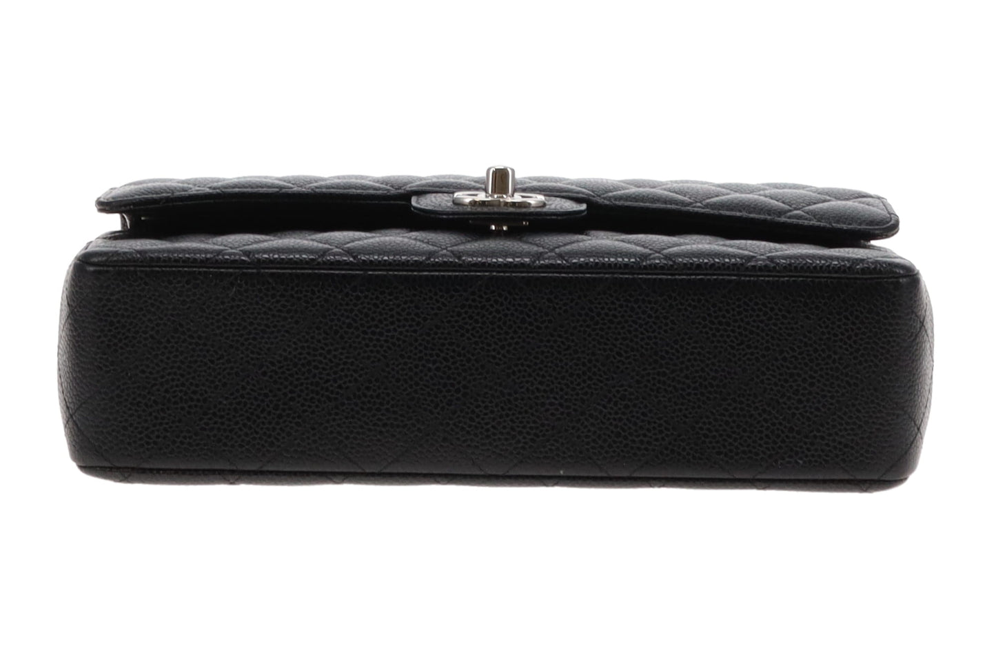 Chanel Black Caviar Leather Classic Medium Double Flap With Silver Hardware 2017/18