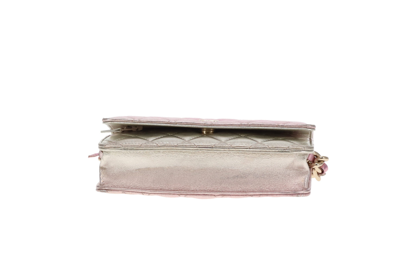 Chanel Wallet on Chain Pink Gradient Iridescent with Chunky Chain (NFID)