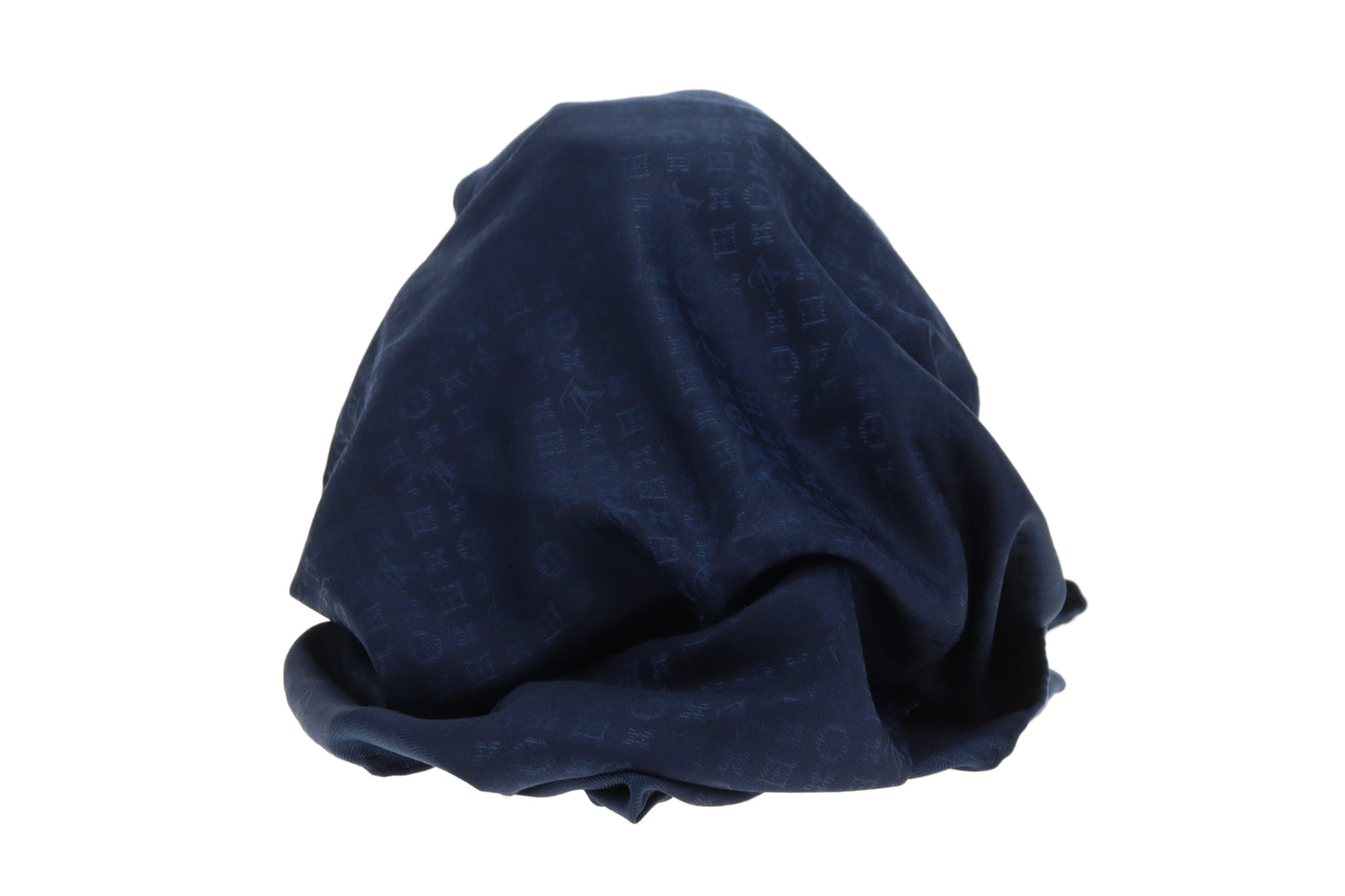 Louis Vuitton Evermore Silk & Wool Navy Shawl 120cm