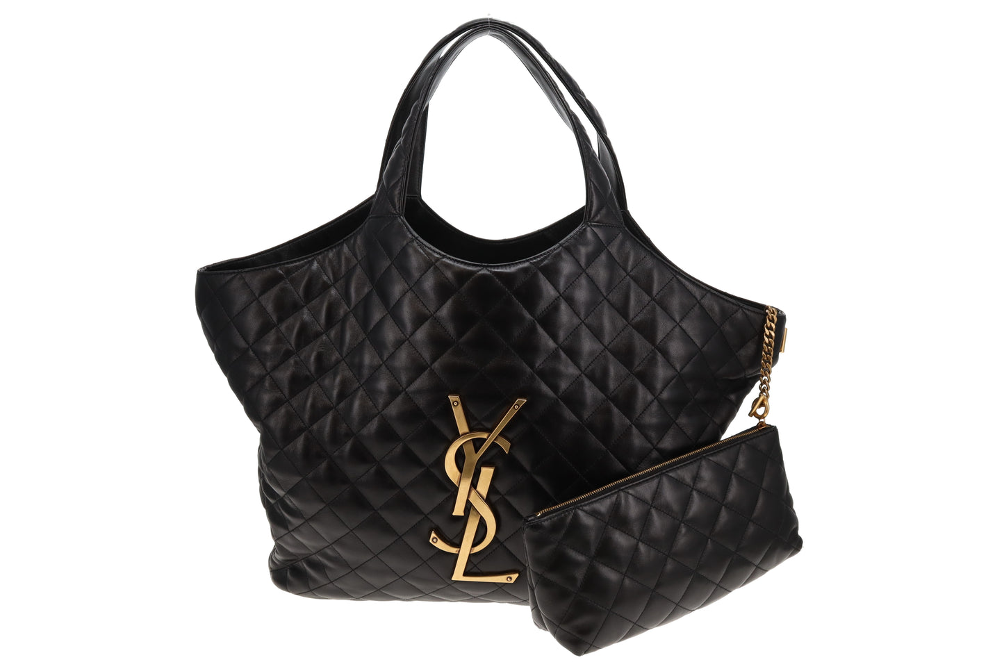 Saint Laurent Maxi Icare Tote Black Lambskin GHW 2023