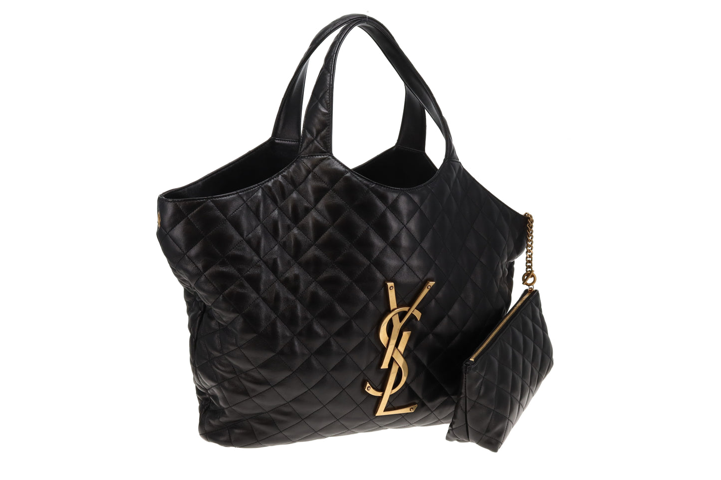 Saint Laurent Maxi Icare Tote Black Lambskin GHW 2023