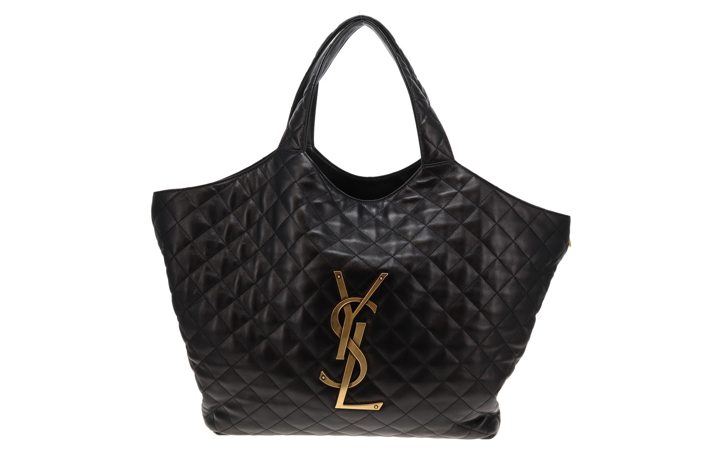 Saint Laurent Maxi Icare Tote Black Lambskin GHW 2023