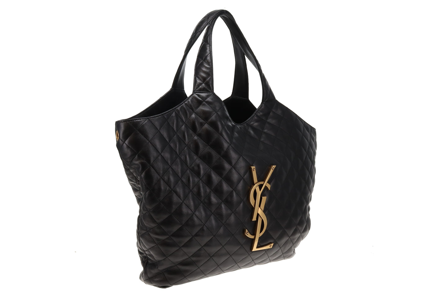 Saint Laurent Maxi Icare Tote Black Lambskin GHW 2023