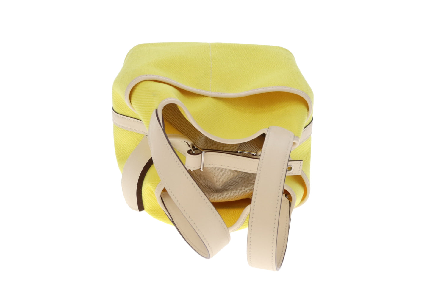 Hermes Picotin Cargo Lock 18 In Jaune Citron & Nata Swift & Toile Canvas