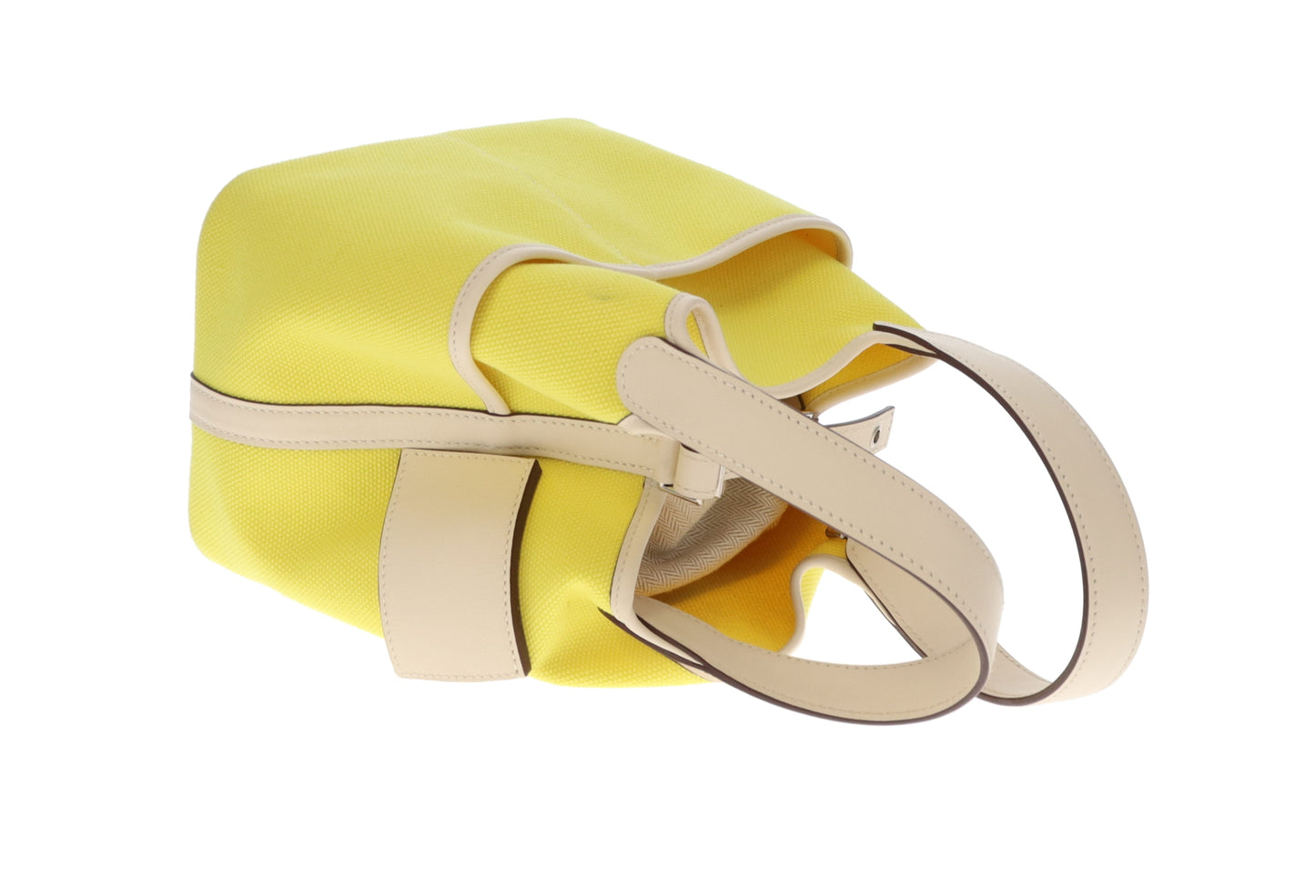 Hermes Picotin Cargo Lock 18 In Jaune Citron & Nata Swift & Toile Canvas