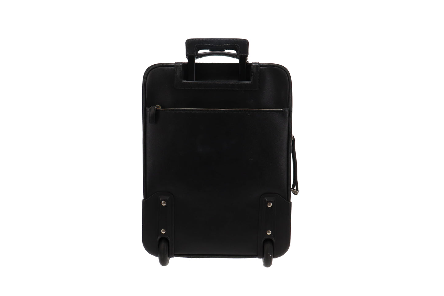 Prada Black Saffiano Leather Rolling Luggage