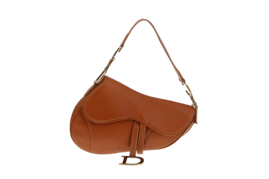Dior Saddle Bag Tan Leather Vintage 2001
