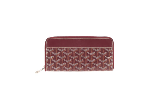 Goyard Matignon Zip-Around Wallet Burgundy Goyardine