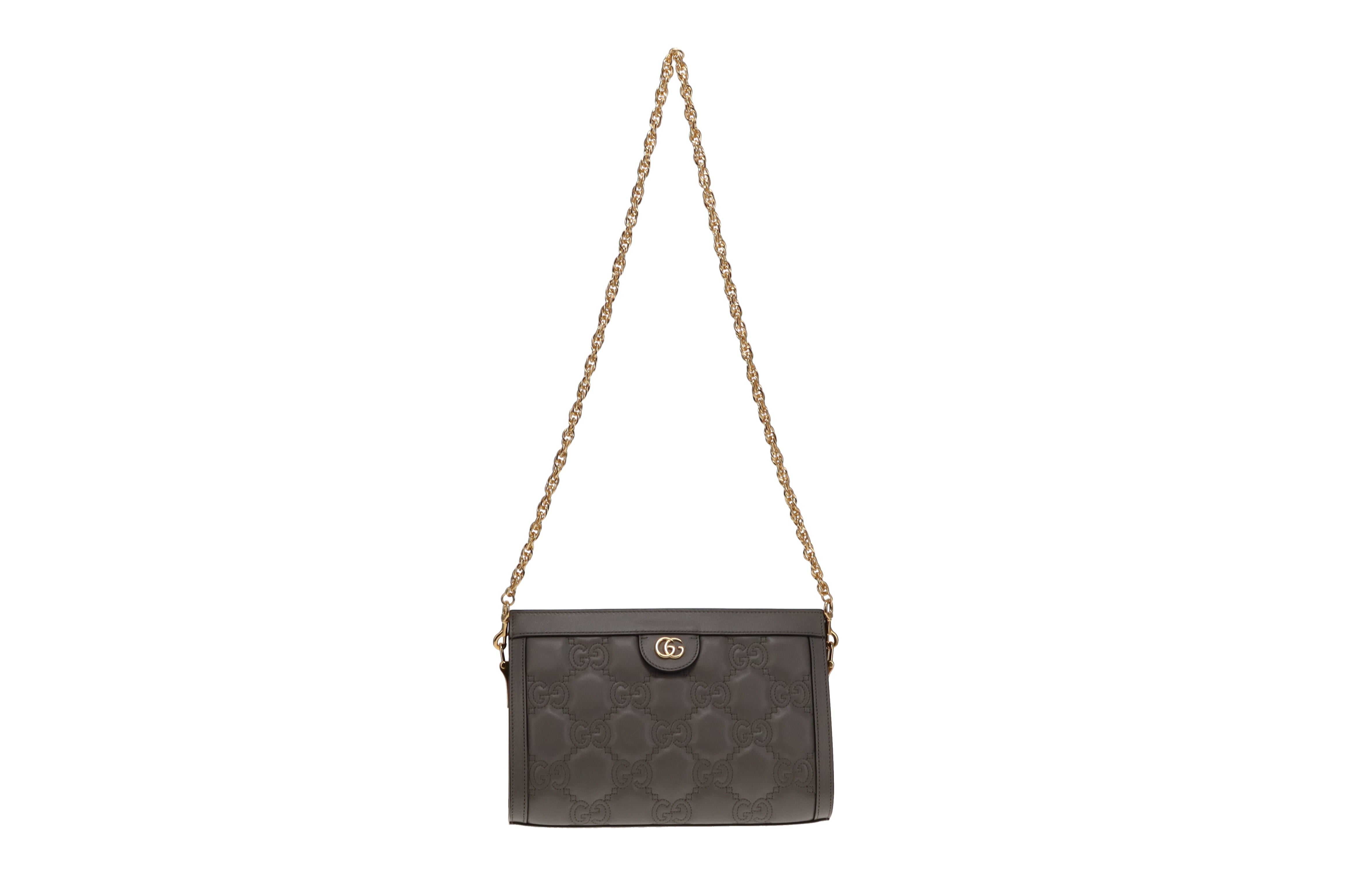 Gucci Grey Embossed Matelasse Leather Small Bag with 2 Straps Designer Exchange Ltd