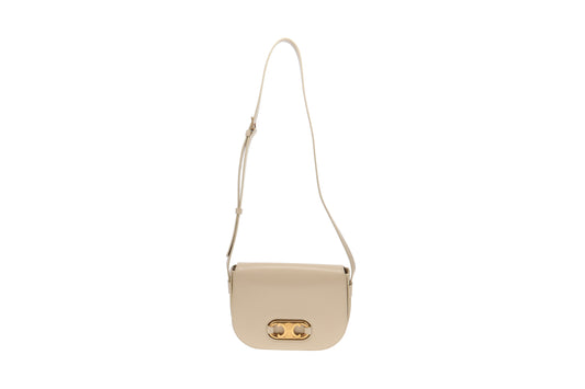 Celine Cream Smooth Calfskin Medium Maillon Triomphe Bag