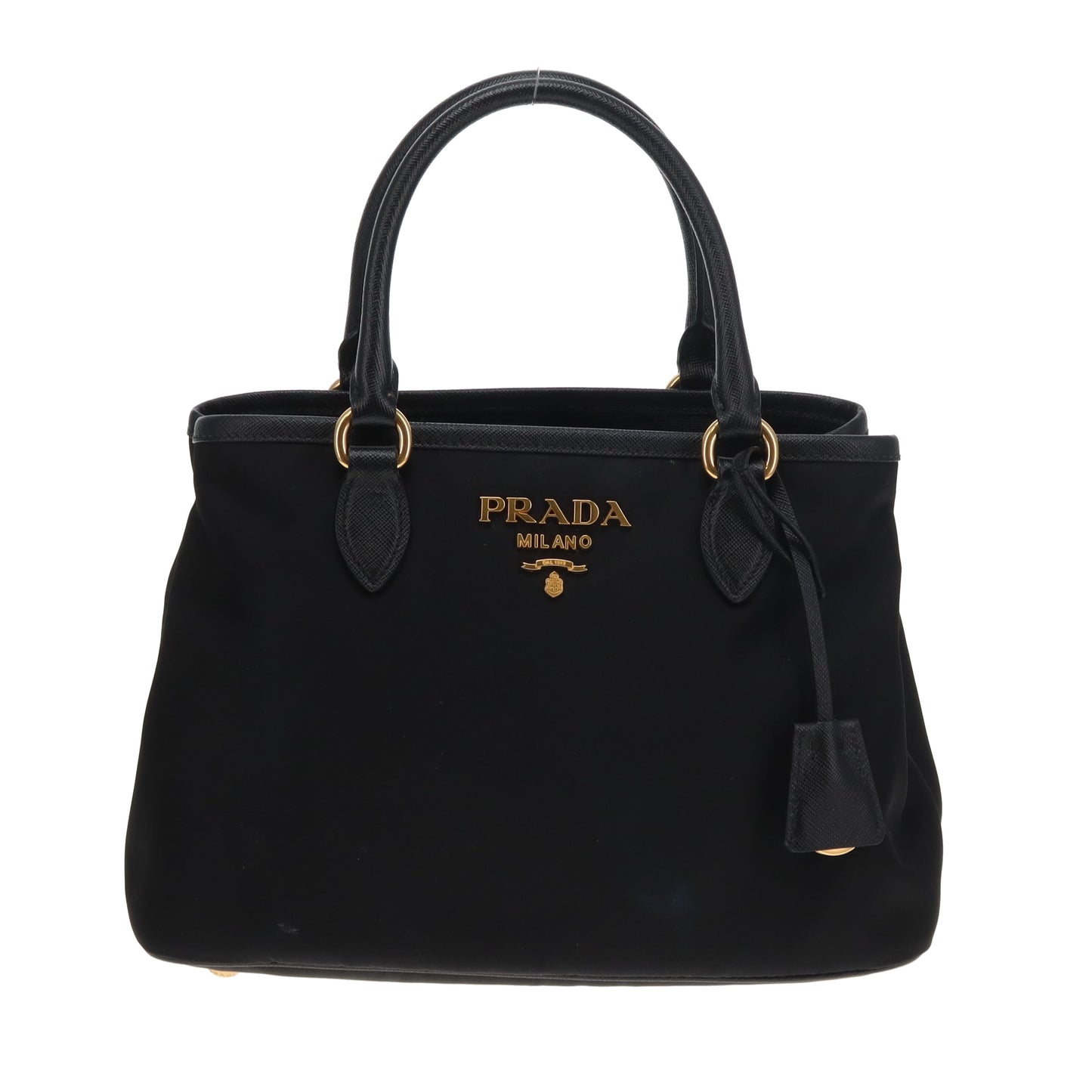 Prada 2-Way Handbag Black Nylon and Saffiano