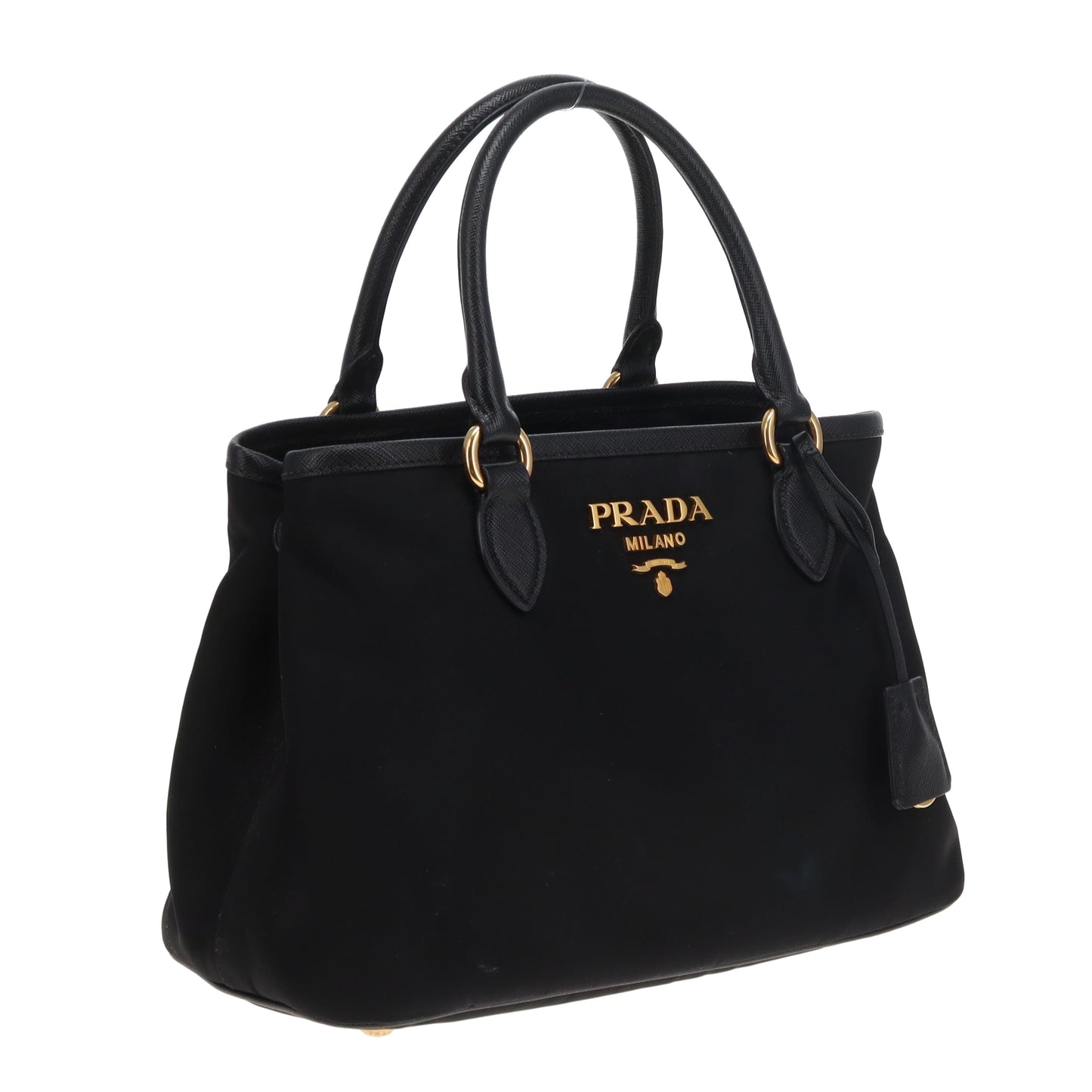 Prada 2-Way Handbag Black Nylon and Saffiano